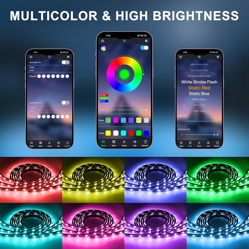 Ligrel 3PCS 60" RGB Truck Bed Light Strip Kit Remote Controlled Color Changing LED Bars with Music Sync, IP67 Waterproof for Pickup Trucks, SUVs, RVs & Boats - Image 2